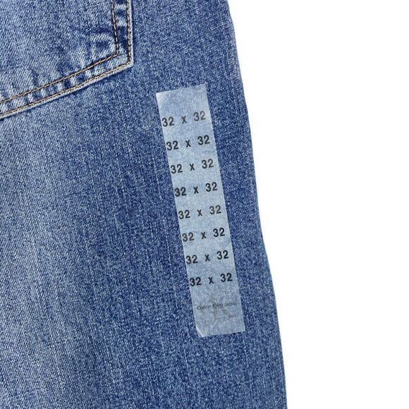 CALVIN KLEIN CK Men's Vintage Blue 12 OZ Denim Straight Leg Jeans US 32 X 29.75 - Picture 8 of 11